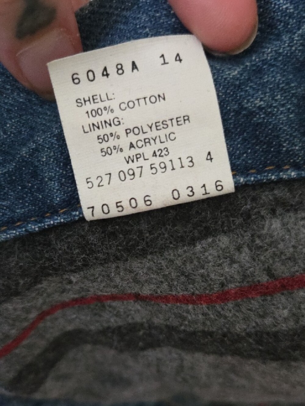 1977 Levi's Blanket Lined Trucker Jacket, Type III 70506-0316 - Picture 5 of 7